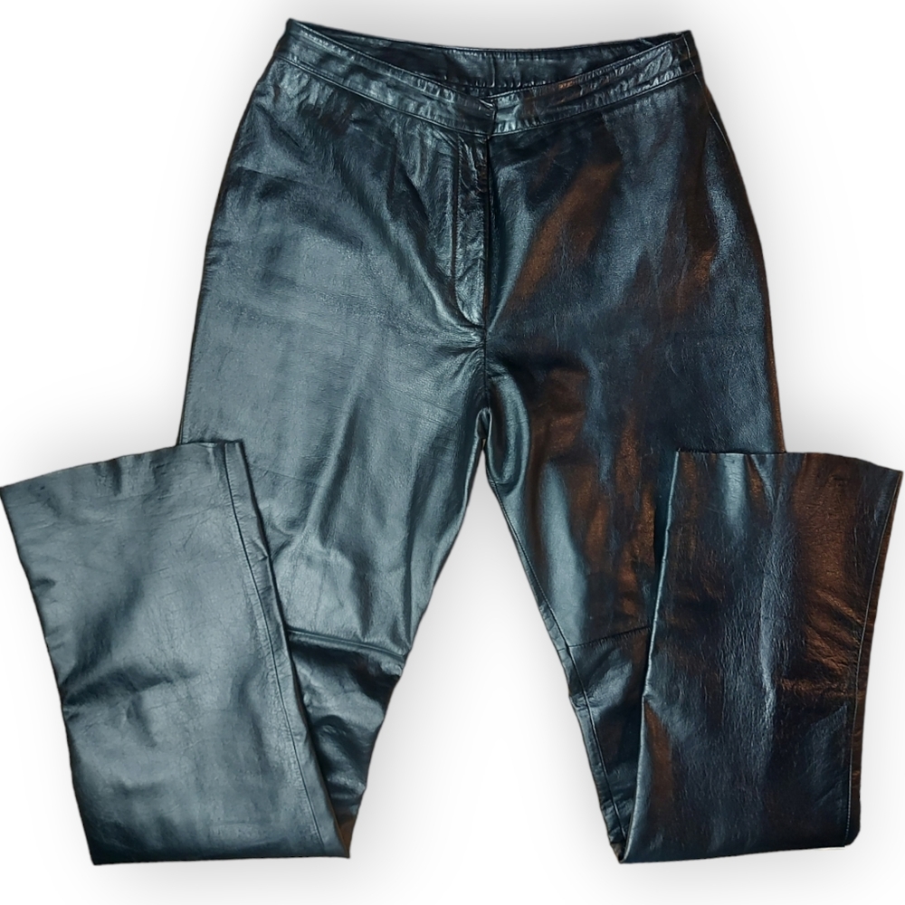 Danier Leather Black Straight Leg Pants Size 10